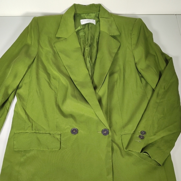 MNG Mango green double breased lyocell long line blazer 10 - Picture 4 of 12